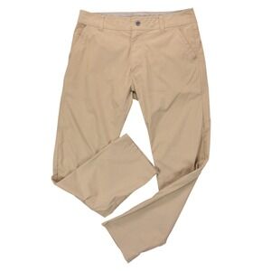 Kuhl Slax Pants Mens 34x32 Khaki Mid Rise Outdoor Hiking Camping Gorp Travel